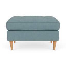 Foot Stool - Sky blue - House Linen Mix - Saxon Small - The Cotswold Company - thumbnail 2