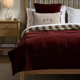 Cotton Velvet Bed Throw Rosehip - Home Accessories - The Cotswold Company