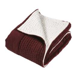 Cotton Velvet Bed Throw Rosehip - Home Accessories - The Cotswold Company - thumbnail 2