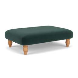 Foot Stool - Lake - Matt Velvet - Clara - The Cotswold Company