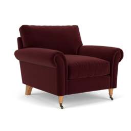 Armchair - Dark Rosehip - Matt Velvet - Osbourne - The Cotswold Company