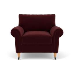 Armchair - Dark Rosehip - Matt Velvet - Osbourne - The Cotswold Company - thumbnail 2