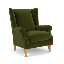 Armchair - Forest Green - Matt Velvet - Alice - The Cotswold Company - thumbnail 1