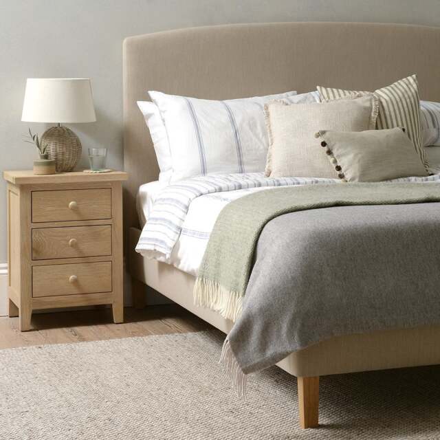 Sand Linen Super King Size Upholstered Bed - Cecily - The Cotswold Company - image 1