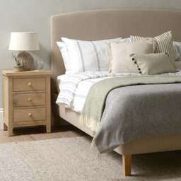 Sand Linen Super King Size Upholstered Bed - Cecily - The Cotswold Company - thumbnail 1