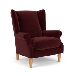 Armchair - Dark Rosehip - Matt Velvet - Alice - The Cotswold Company - thumbnail 1