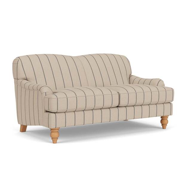 Large 2 Seater Sofa - Charcoal - Compton Stripe - Ashbee - The Cotswold Company - image 1