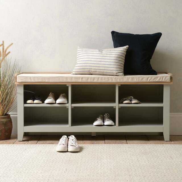 Large Open Shoe Bench - Chester Dove Grey - The Cotswold Company - image 1
