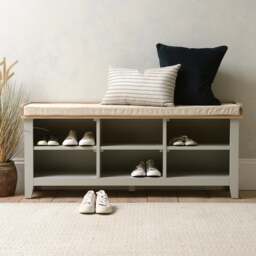 Large Open Shoe Bench - Chester Dove Grey - The Cotswold Company - thumbnail 1