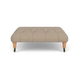 Foot Stool - Natural - House Linen Mix - Amelia - The Cotswold Company - thumbnail 2