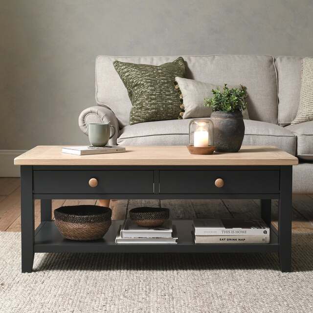 Coffee Table with Drawers - Chester Charcoal - The Cotswold Company - image 1
