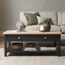 Coffee Table with Drawers - Chester Charcoal - The Cotswold Company