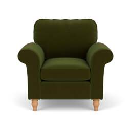 Armchair - Forest Green - Matt Velvet - Hurley - The Cotswold Company - thumbnail 2