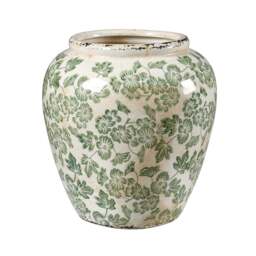 Ople Green Floral Medium - Vase - The Cotswold Company