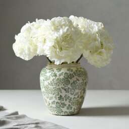 Ople Green Floral Medium - Vase - The Cotswold Company