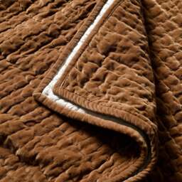 Cotton Velvet Driftline Weave Bed Throw Spice - Home Accessories - The Cotswold Company