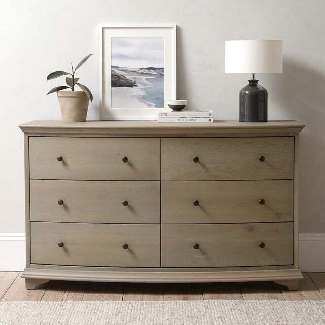 Low and Wide 6 Drawer Chest - Winchcombe Smoked Oak - The Cotswold Company - image 1