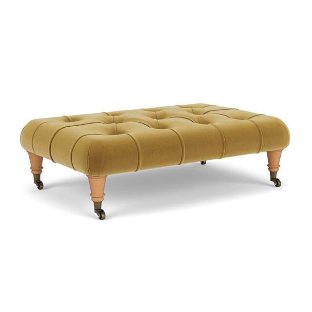 Foot Stool - Mustard - Matt Velvet - Amelia Small - The Cotswold Company - image 1