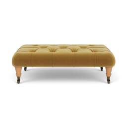 Foot Stool - Mustard - Matt Velvet - Amelia Small - The Cotswold Company - thumbnail 2