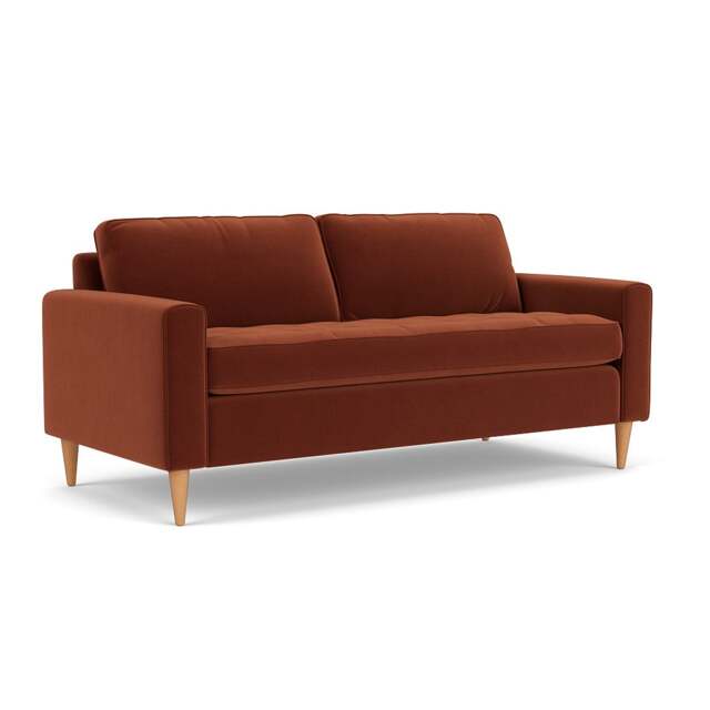 3 Seater Sofa - Brick - Matt Velvet - Saxon - The Cotswold Company - image 1
