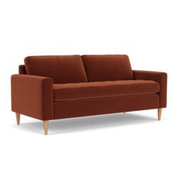 3 Seater Sofa - Brick - Matt Velvet - Saxon - The Cotswold Company