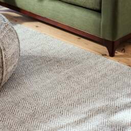 Milton Herringbone Rug Grey 160x230cm - Home Accessories - The Cotswold Company