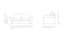 Hurley Sofa Bed 3 Seater - Lake - Matt Velvet - The Cotswold Company - thumbnail 5