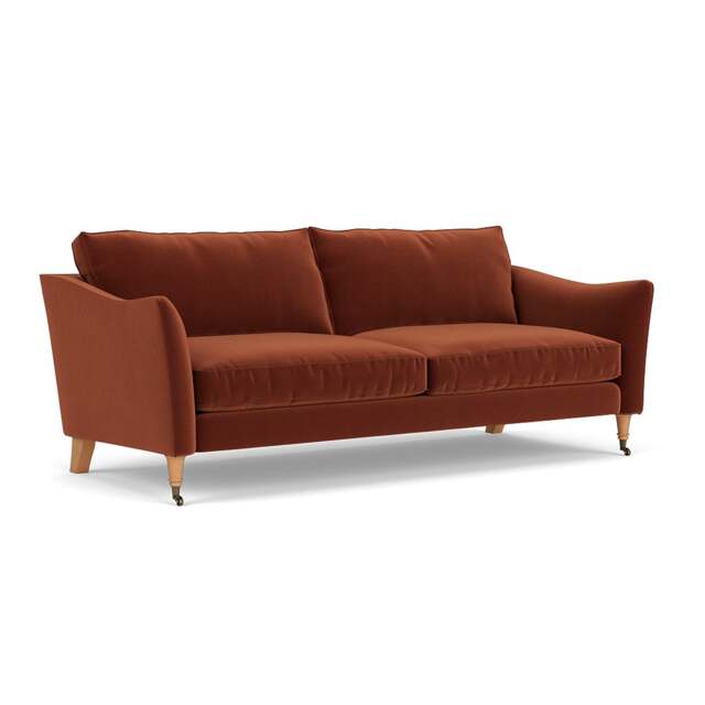 4 Seater Sofa - Brick - Matt Velvet - Robinson - The Cotswold Company - image 1
