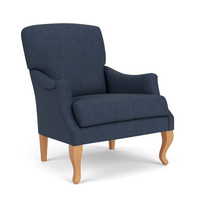 Armchair - Indigo - Luxury Italian Linen - Elsie - The Cotswold Company - image 1