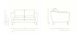 2 Seater Sofa - Charcoal - Compton Stripe - Robinson - The Cotswold Company - thumbnail 4