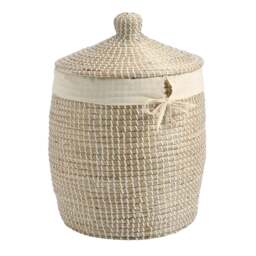 Seagrass Basket With Lid - Medium - Home Accessories - The Cotswold Company - thumbnail 4