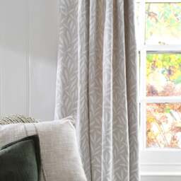 Curtain Pair - 117x228cm - Delmont Leaf Trail Natural - The Cotswold Company - thumbnail 4