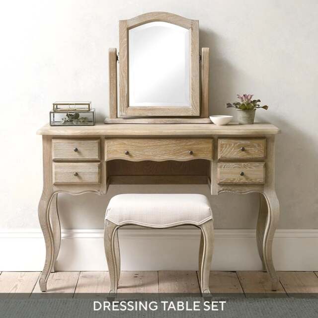 Camille Limewash Oak Dressing Table - The Cotswold Company - image 1
