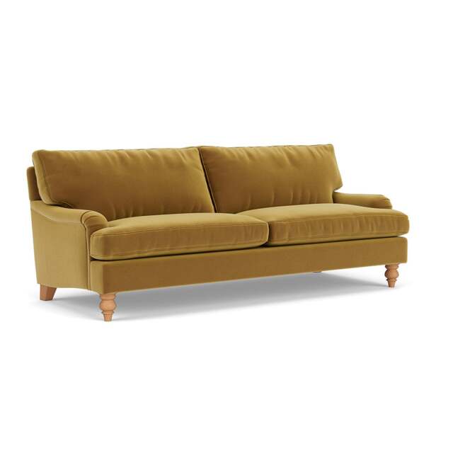 4 Seater Sofa - Mustard - Matt Velvet - Morris - The Cotswold Company - image 1