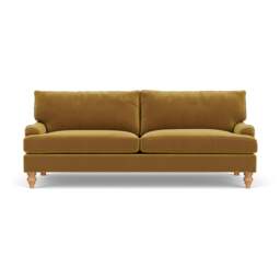 4 Seater Sofa - Mustard - Matt Velvet - Morris - The Cotswold Company - thumbnail 2