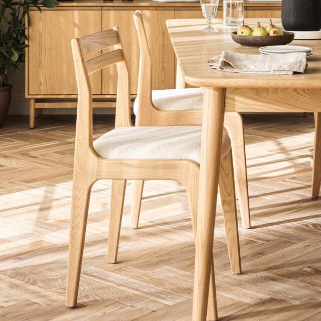 Winson Light Oak Upholstered Dining Chair - The Cotswold Company - image 1