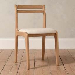 Winson Light Oak Upholstered Dining Chair - The Cotswold Company - thumbnail 3