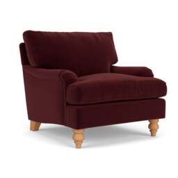Armchair - Dark Rosehip - Matt Velvet - Morris - The Cotswold Company - thumbnail 1