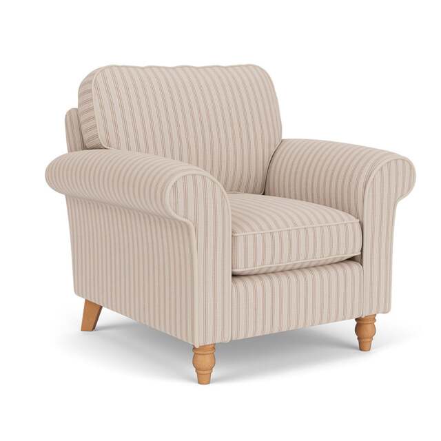 Armchair - Flax - Kingham Stripe - Hurley - The Cotswold Company - image 1