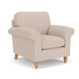 Armchair - Flax - Kingham Stripe - Hurley - The Cotswold Company - thumbnail 1