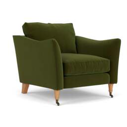 Armchair - Forest Green - Matt Velvet - Robinson - The Cotswold Company - thumbnail 1