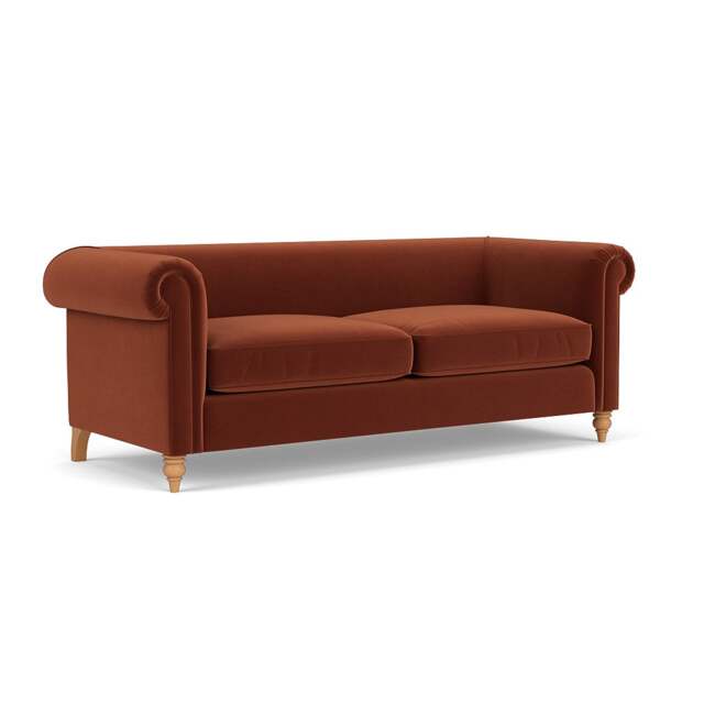 4 Seater Sofa - Brick - Matt Velvet - Rayner - The Cotswold Company - image 1