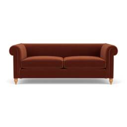 4 Seater Sofa - Brick - Matt Velvet - Rayner - The Cotswold Company - thumbnail 2