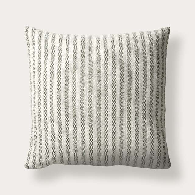 Cecil Cotton Green Striped Cushion - Home Accessories - The Cotswold Company - image 1