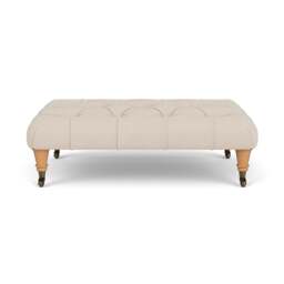 Foot Stool - Lily White - House Linen Mix - Amelia Small - The Cotswold Company - thumbnail 2