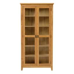 Glass Display Cabinet - Oakland Rustic Oak - The Cotswold Company - thumbnail 3