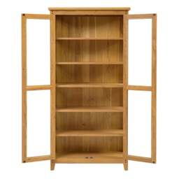 Glass Display Cabinet - Oakland Rustic Oak - The Cotswold Company - thumbnail 4