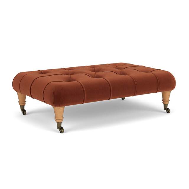 Foot Stool - Brick - Matt Velvet - Amelia Small - The Cotswold Company - image 1