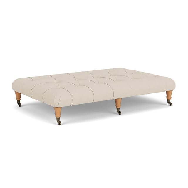 Foot Stool - Lily White - House Linen Mix - Amelia Large - The Cotswold Company - image 1