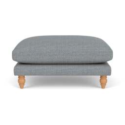 Foot Stool - Navy - Herringbone Weave - Emily - The Cotswold Company - thumbnail 2